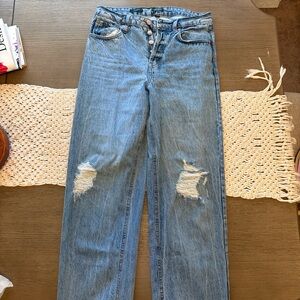 Women's High-Rise Straight Jeans - Medium Wash Size 8